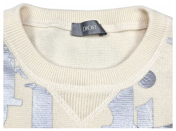 Dior Oblique Reflektierendes Strick-Sweatshirt Weiß - Ansicht 4