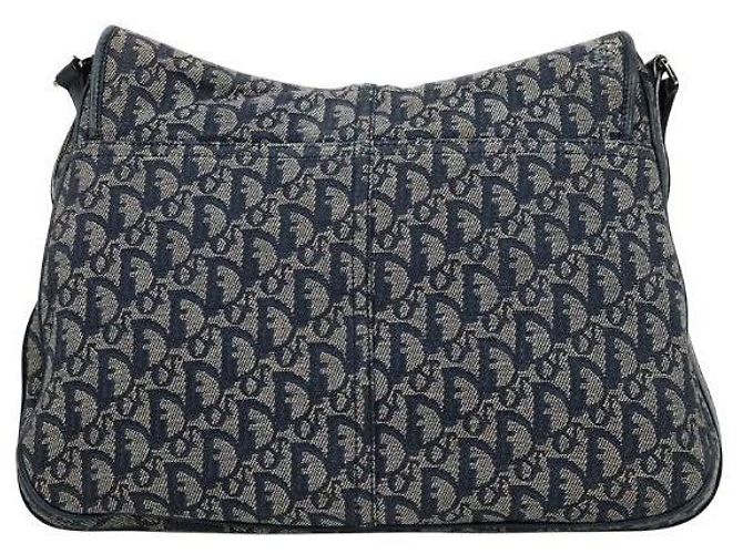 Dior Borsa a tracolla con patta Oblique CD Logo Blu - vista 3