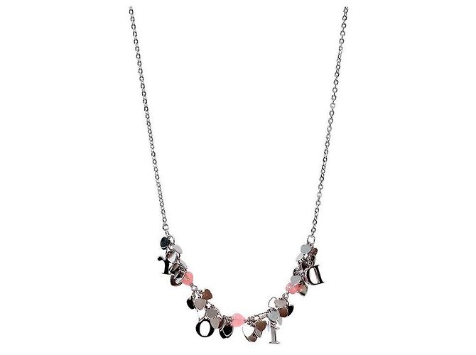 Dior Beaded Heart Cubic Silver Halskette - Ansicht 2