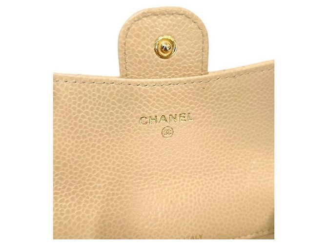 Chanel Tarjetero de piel caviar beige Castaño - vista 7