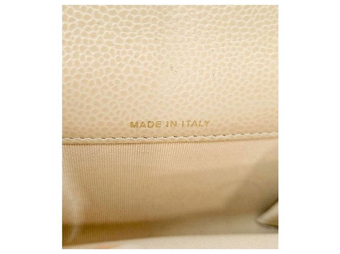 Chanel Tarjetero de piel caviar beige Castaño - vista 8