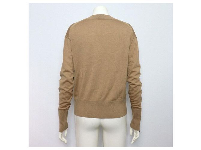 Burberry Brauner Pullover aus Wolle und Seide mit Initial-Logo - Strick-T-Shirt für Damen - Ansicht 4