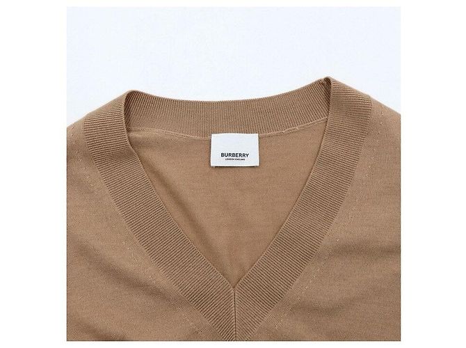 Burberry Brauner Pullover aus Wolle und Seide mit Initial-Logo - Strick-T-Shirt für Damen - Ansicht 5