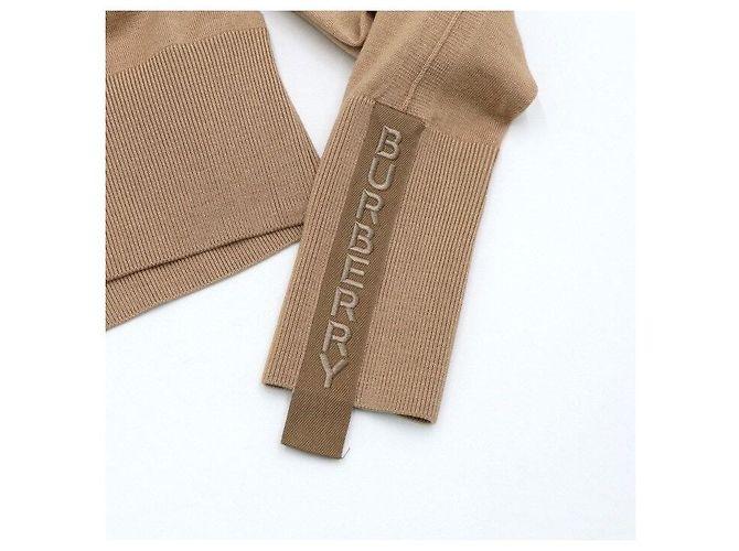 Burberry Brauner Pullover aus Wolle und Seide mit Initial-Logo - Strick-T-Shirt für Damen - Ansicht 6
