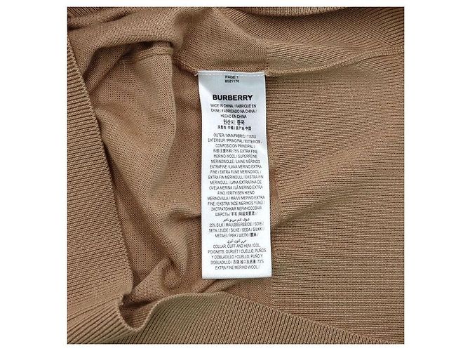 Burberry Brauner Pullover aus Wolle und Seide mit Initial-Logo - Strick-T-Shirt für Damen - Ansicht 7