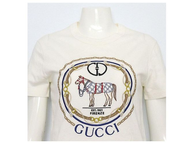 Gucci Camiseta de manga corta para mujer en jersey de algodón interlocking Blanco - vista 2