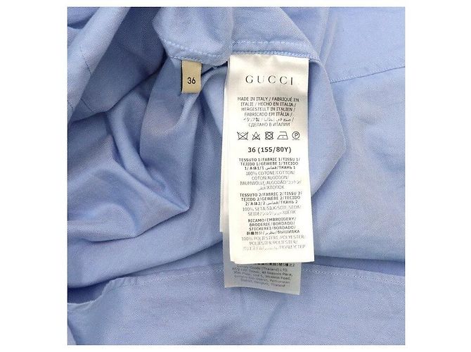 Gucci Baumwollbluse für Damen mit plissiertem Schleifenhals - Ansicht 6