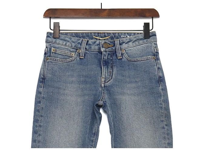 Saint Laurent Pantaloni in denim destroyed da donna - vista 2