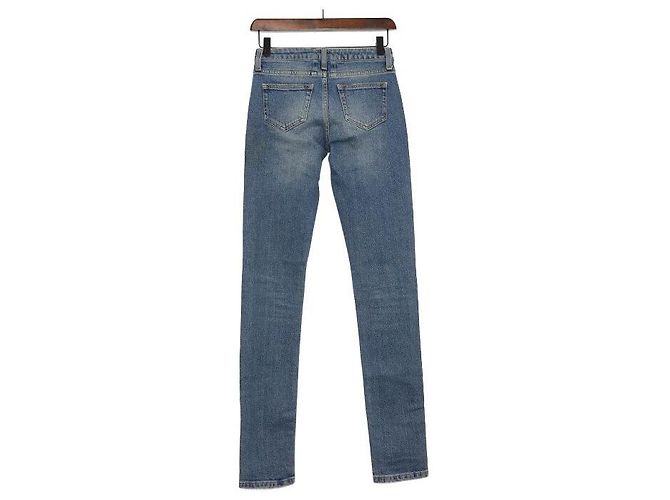 Saint Laurent Pantaloni in denim destroyed da donna - vista 4