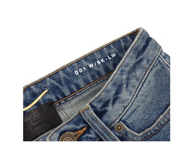 Saint Laurent Pantaloni in denim destroyed da donna - vista 6
