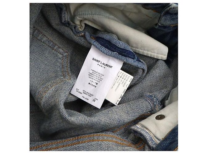 Saint Laurent Pantaloni in denim destroyed da donna - vista 7