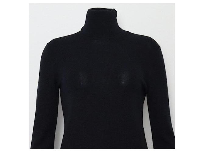Hermès Navy Kaschmir-Seiden-Rollkragenpullover für Damen Blau - Ansicht 2