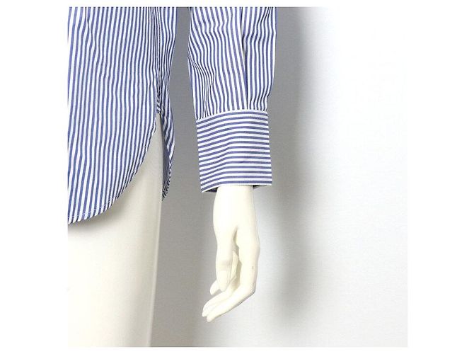 Céline Camicia in cotone a righe blu da donna - vista 3