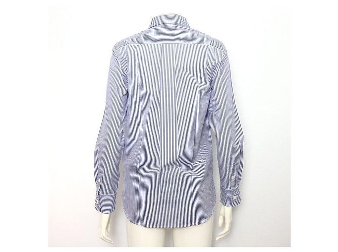 Céline Camicia in cotone a righe blu da donna - vista 4