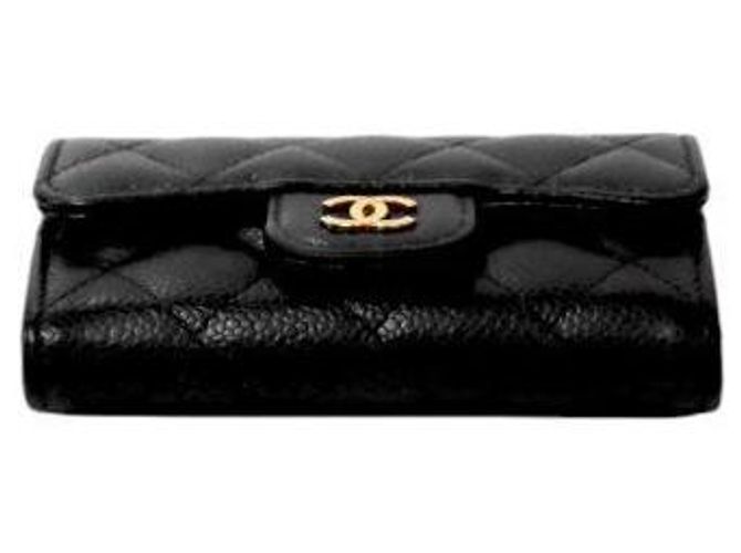 Chanel Kartenetui aus schwarzem Kaviarleder - Ansicht 4