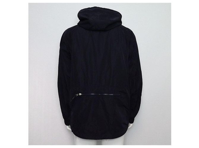 Burberry Giacca a vento con cappuccio da uomo in nylon blu navy - vista 4