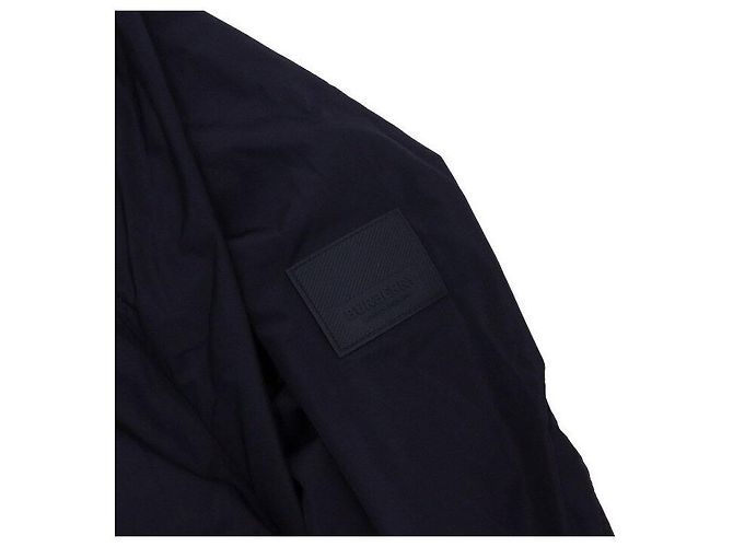 Burberry Giacca a vento con cappuccio da uomo in nylon blu navy - vista 6
