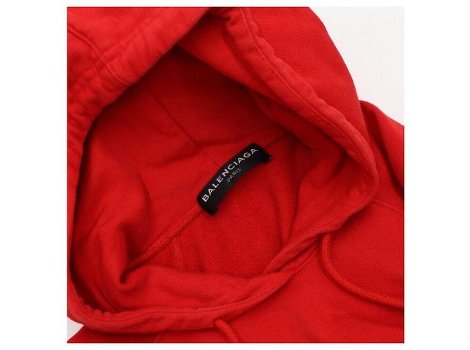 Balenciaga Camiseta con capucha roja para mujer de algodón - vista 5