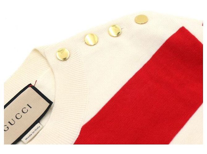 Gucci Gestreifter Strick mit kurzen Ärmeln für Damen - Ansicht 6