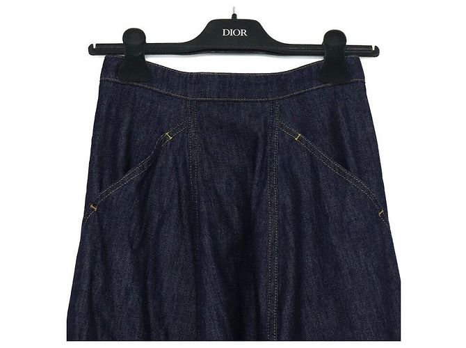 Dior Plissierter langer Denim-Rock - Ansicht 2