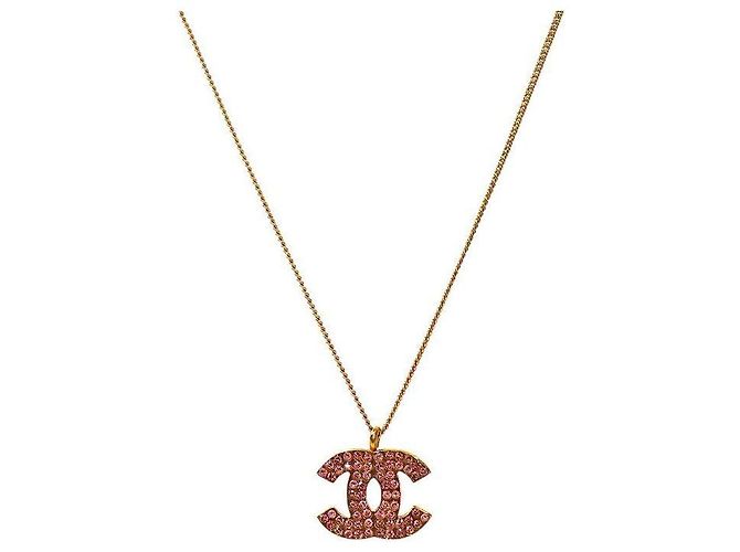 Chanel Collana CC in oro e zirconi rosa - vista 2