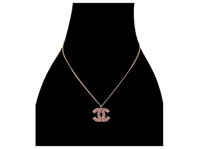 Chanel Collana CC in oro e zirconi rosa - vista 5