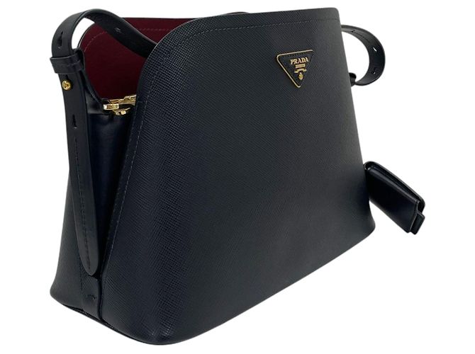 Prada Borsa a tracolla Martine in Saffiano Rosso - vista 2