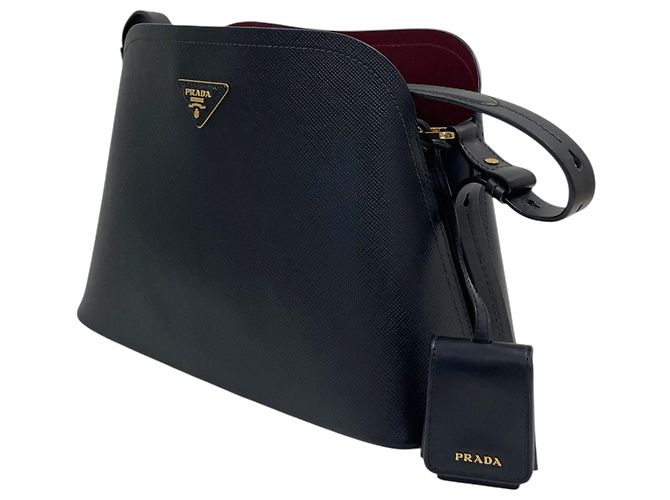 Prada Borsa a tracolla Martine in Saffiano Rosso - vista 3