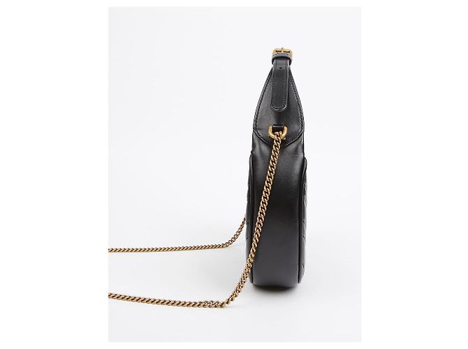 Gucci Mini borsa a spalla GG Marmont a mezzaluna Nera Nero - vista 5