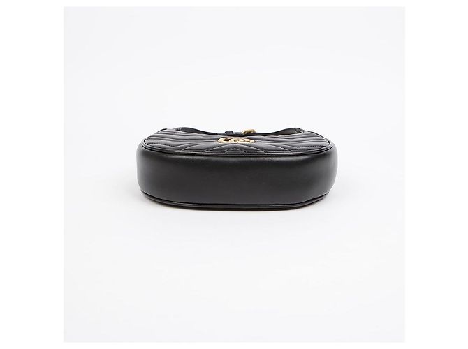 Gucci Mini borsa a spalla GG Marmont a mezzaluna Nera Nero - vista 6