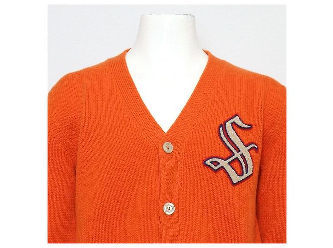 Gucci Special Order Wool Unisex Cardigan Orange - view 2