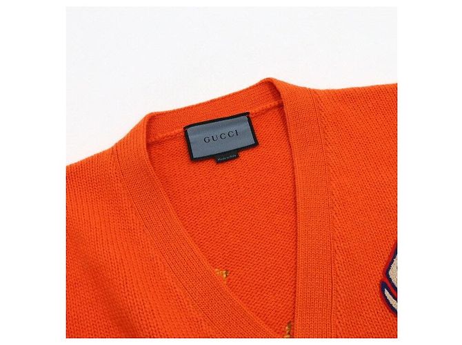 Gucci Special Order Wool Unisex Cardigan Orange - view 5
