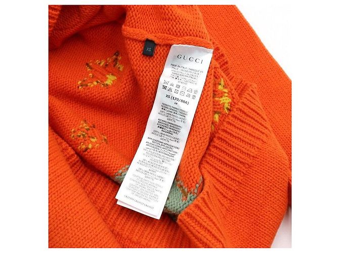 Gucci Special Order Wool Unisex Cardigan Orange - view 7