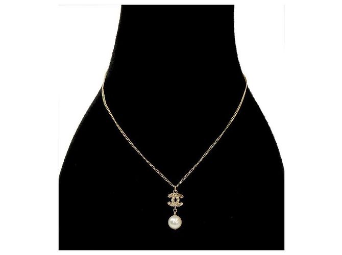 Chanel Collana CC in oro con perla a goccia D'oro - vista 5