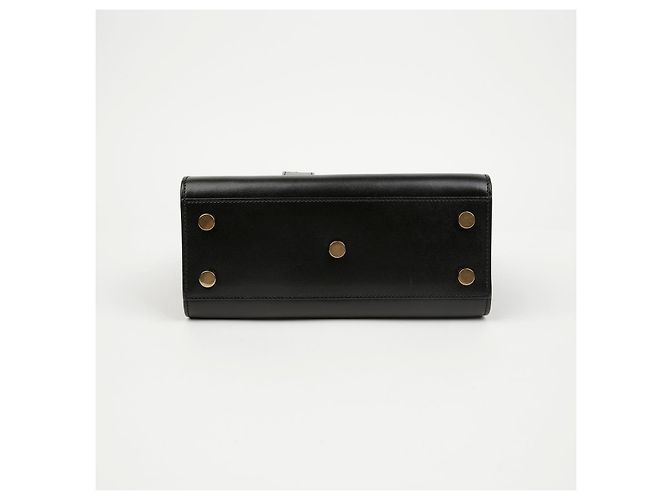 Saint Laurent mala Tote Nano em couro liso Preto com ferragens douradas - vista 5