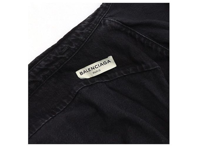 Balenciaga Pinch Black Denim Oversized Unisex Shirt Jacket - Ansicht 5