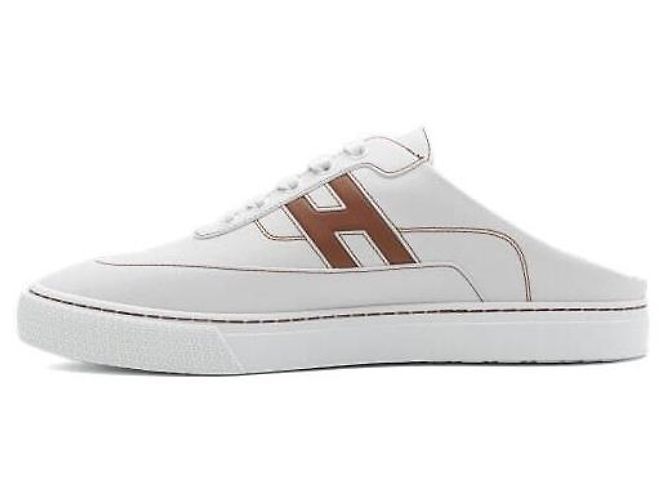 Hermès Blanc Naturel KEEP Mule Sneakers da Uomo Season Bianco - vista 4