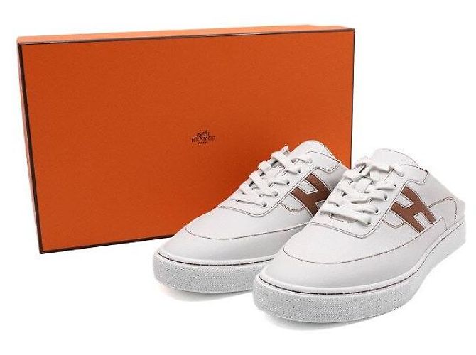 Hermès Blanc Naturel KEEP Mule Sneakers da Uomo Season Bianco - vista 8