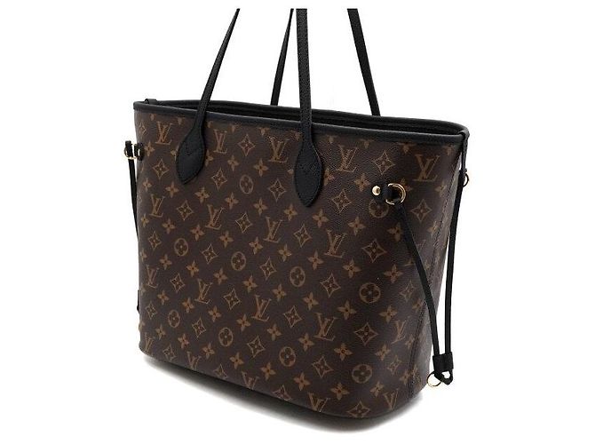 Louis Vuitton Borsa a tracolla Neverfull Inside Out MM in pelle nera Monogram Nero - vista 2
