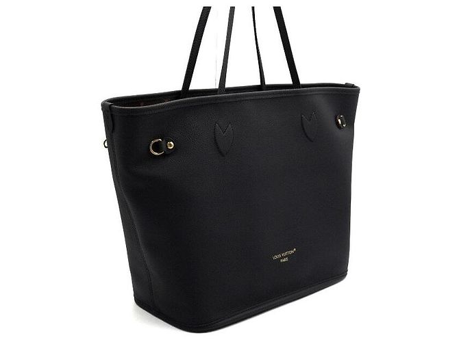 Louis Vuitton Borsa a tracolla Neverfull Inside Out MM in pelle nera Monogram Nero - vista 3