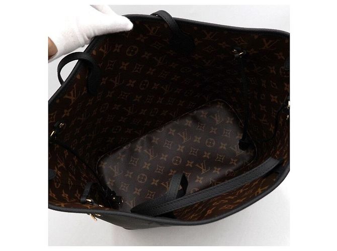 Louis Vuitton Borsa a tracolla Neverfull Inside Out MM in pelle nera Monogram Nero - vista 5