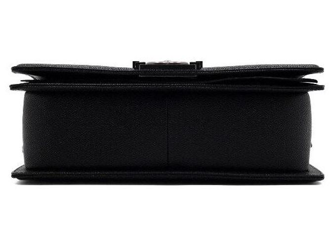 Chanel Borsa a tracolla Boy Medium Flap in Caviar nero - vista 8