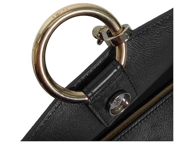 Chloé Mini borsa a tracolla con catena Fay in camoscio nero - vista 10