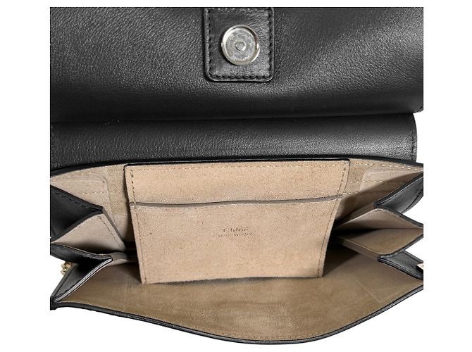 Chloé Mini borsa a tracolla con catena Fay in camoscio nero - vista 11