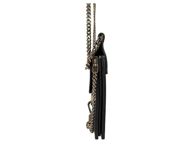 Chloé Mini borsa a tracolla con catena Fay in camoscio nero - vista 5