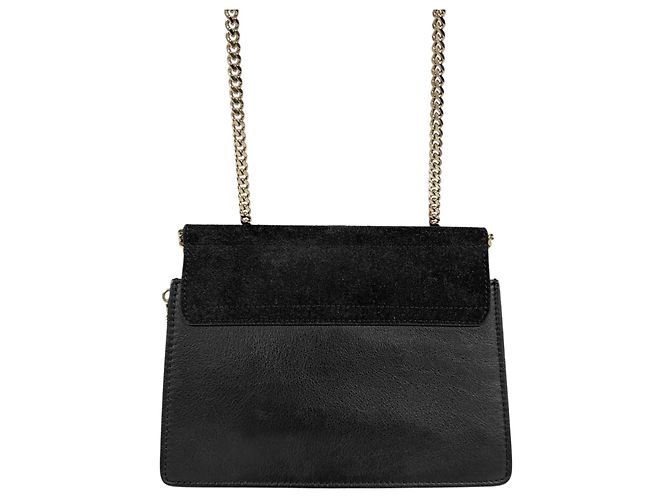 Chloé Mini borsa a tracolla con catena Fay in camoscio nero - vista 6