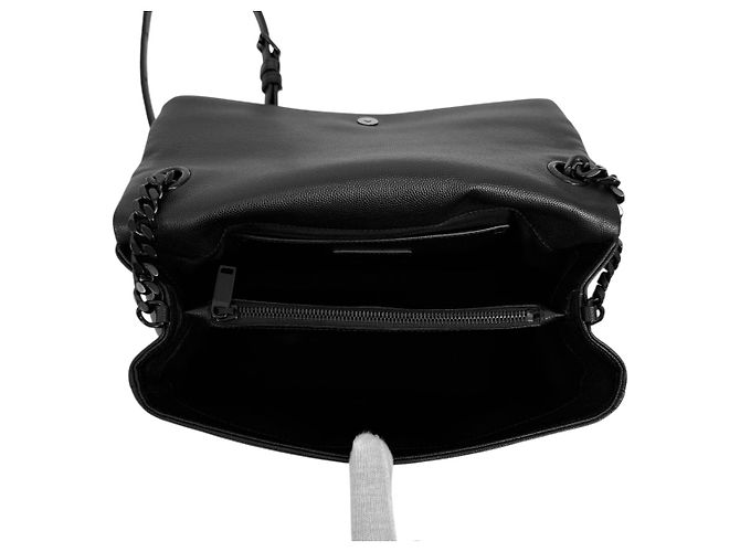 Saint Laurent Borsa a tracolla Monogram West Chain Hollywood Black Medium Nero - vista 12