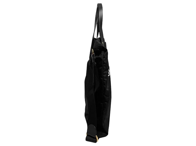 Burberry Borsa Tote a Spalla Kingdom in Nylon Piatto Bidirezionale Nero - vista 5