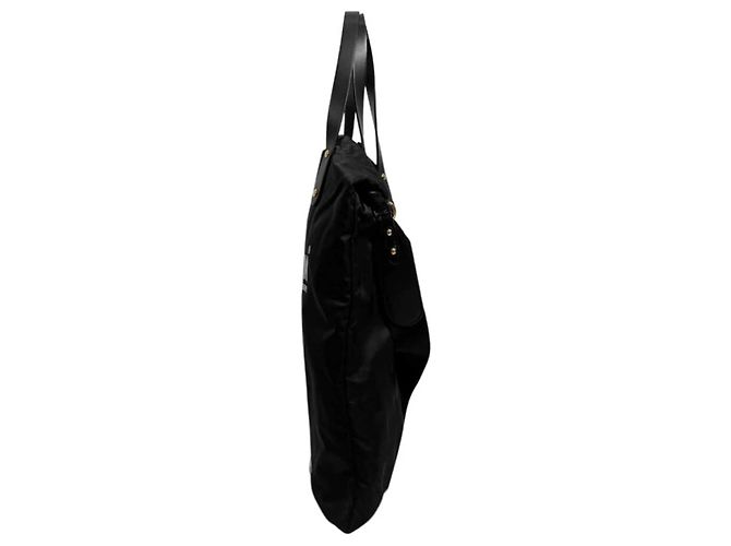 Burberry Borsa Tote a Spalla Kingdom in Nylon Piatto Bidirezionale Nero - vista 7