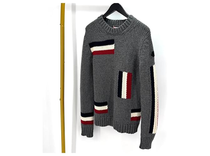 Moncler Strickpullover mit langen Ärmeln und schwarzem Logo Braun - Ansicht 11